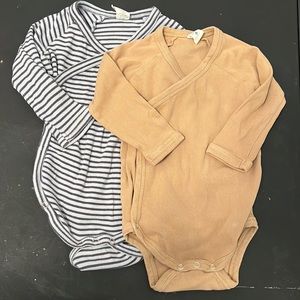 Ribbed long sleeve kimono onesies